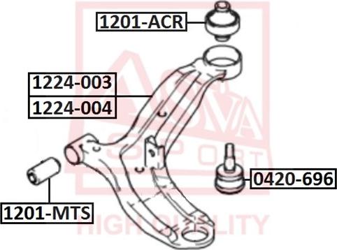 ASVA 1224-003 - Bras de liaison, suspension de roue cwaw.fr