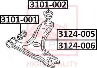 ASVA 3101-001 - Suspension, bras de liaison cwaw.fr