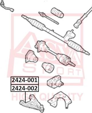 ASVA 2424-001 - Bras de liaison, suspension de roue cwaw.fr