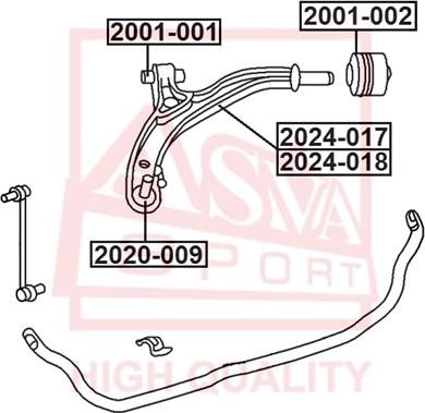 ASVA 2024-017 - Bras de liaison, suspension de roue cwaw.fr