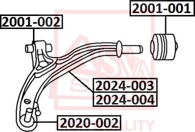 ASVA 2024-003 - Bras de liaison, suspension de roue cwaw.fr