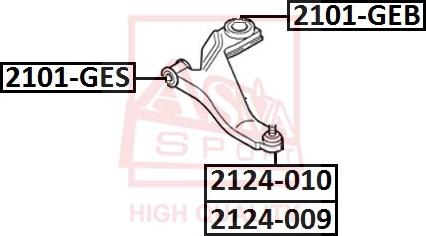 ASVA 2124-009 - Bras de liaison, suspension de roue cwaw.fr