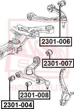 ASVA 2301-006 - Suspension, bras de liaison cwaw.fr