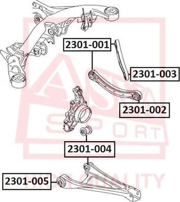 ASVA 2301-004 - Suspension, bras de liaison cwaw.fr