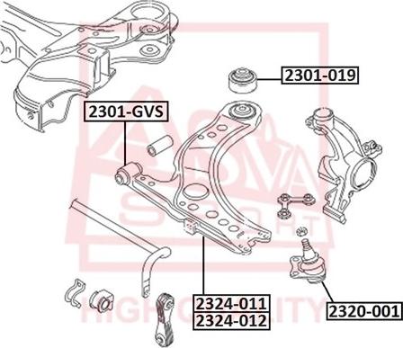 ASVA 2301-019 - Suspension, bras de liaison cwaw.fr