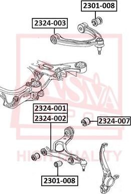 ASVA 2324-001 - Bras de liaison, suspension de roue cwaw.fr