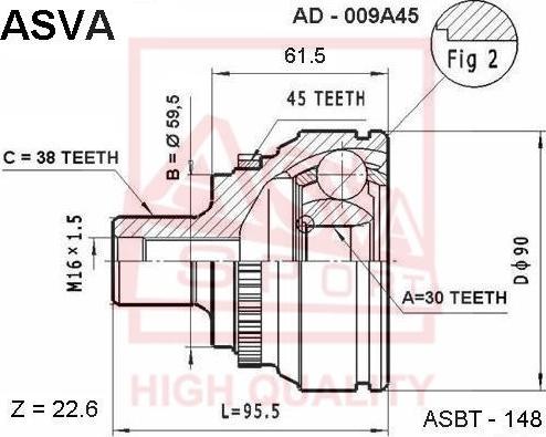 ASVA AD-009A45 - Jeu de joints, arbre de transmission cwaw.fr