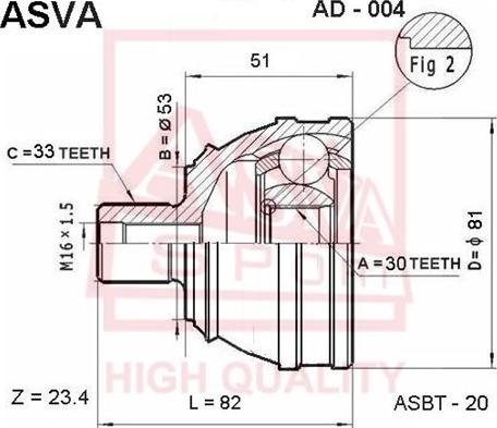 ASVA AD-004 - Jeu de joints, arbre de transmission cwaw.fr