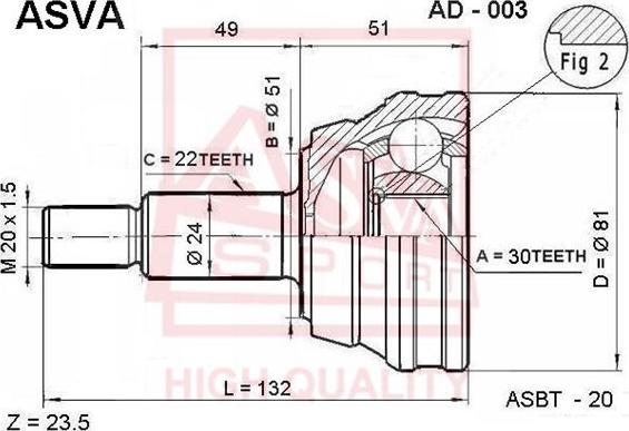 ASVA AD-003 - Jeu de joints, arbre de transmission cwaw.fr