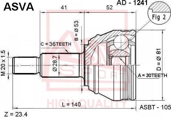 ASVA AD-1241 - Jeu de joints, arbre de transmission cwaw.fr