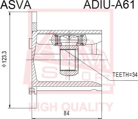 ASVA ADIU-A61 - Jeu de joints, arbre de transmission cwaw.fr