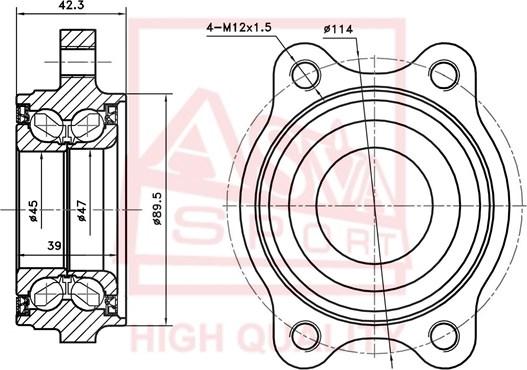 ASVA ADWH-A6MF92-KIT - Moyeu de roue cwaw.fr