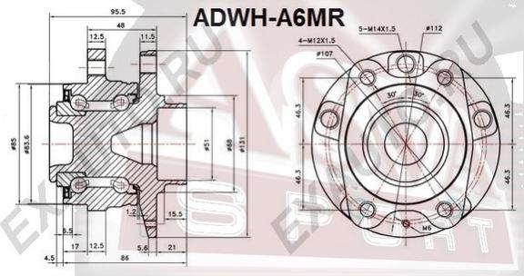 ASVA ADWH-A6MR - Moyeu de roue cwaw.fr