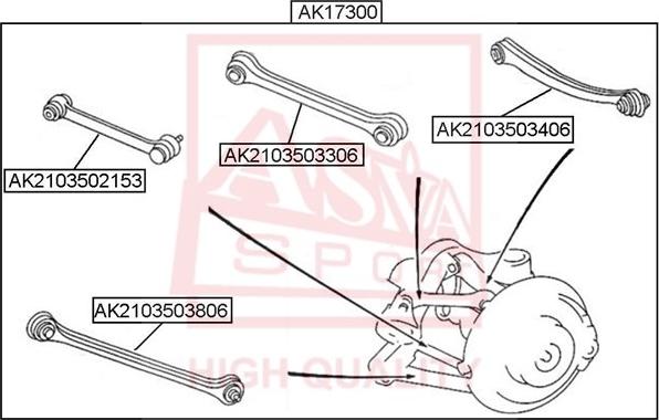 ASVA AK2103503306 - Bras de liaison, suspension de roue cwaw.fr