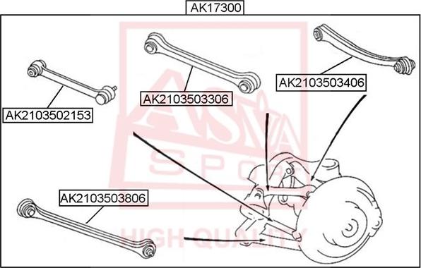 ASVA AK2103502153 - Bras de liaison, suspension de roue cwaw.fr