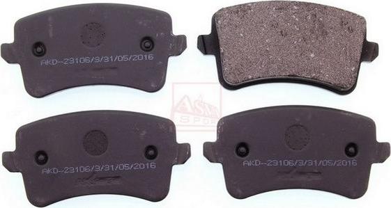 ASVA AKD-23106 - Kit de plaquettes de frein, frein à disque cwaw.fr