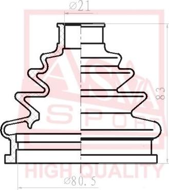 ASVA ASBT-98 - Joint-soufflet, arbre de commande cwaw.fr