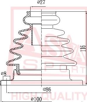 ASVA ASBT-108 - Joint-soufflet, arbre de commande cwaw.fr