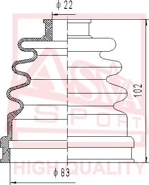 ASVA ASBT-116 - Joint-soufflet, arbre de commande cwaw.fr