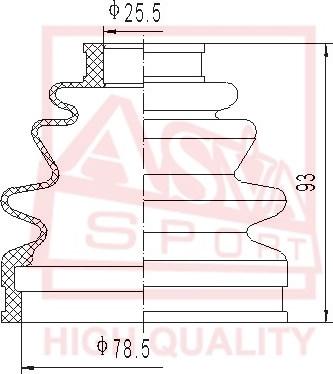 ASVA ASBT-24 - Joint-soufflet, arbre de commande cwaw.fr