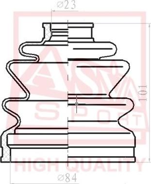 ASVA ASBT-2126 - Joint-soufflet, arbre de commande cwaw.fr