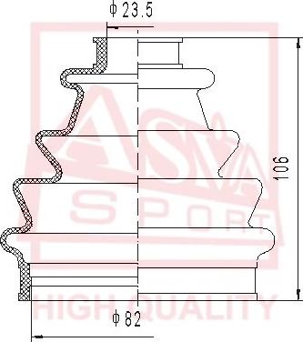 ASVA ASBT-70 - Joint-soufflet, arbre de commande cwaw.fr