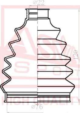 ASVA ASBT-P12 - Joint-soufflet, arbre de commande cwaw.fr