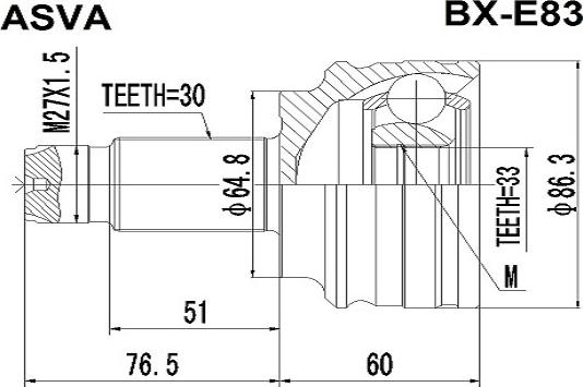 ASVA BX-E83 - Jeu de joints, arbre de transmission cwaw.fr