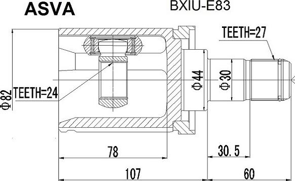 ASVA BXIU-E83 - Jeu de joints, arbre de transmission cwaw.fr