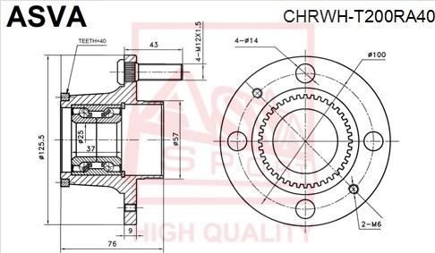 ASVA CHRWH-T200RA40 - Moyeu de roue cwaw.fr