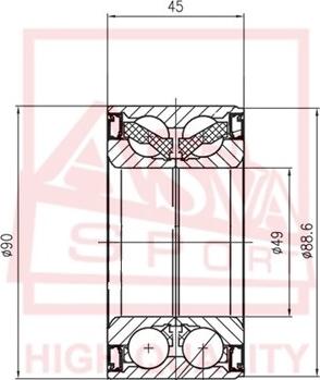 ASVA DAC49900045 - Roulement de roue cwaw.fr