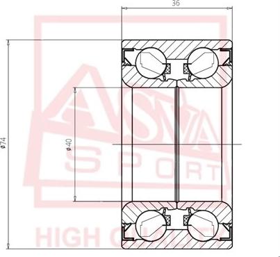 ASVA DAC40740036 - Roulement de roue cwaw.fr