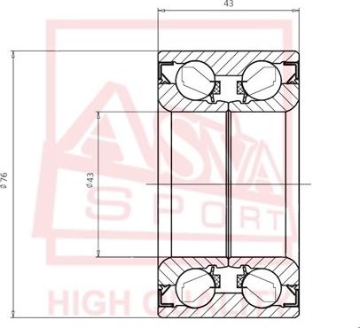 ASVA DAC43760043 - Roulement de roue cwaw.fr