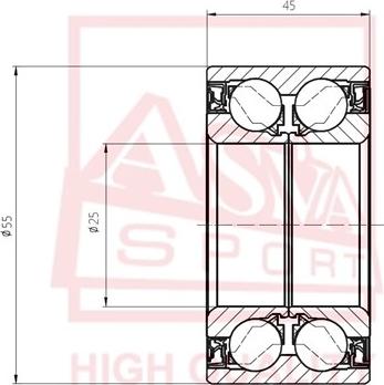 ASVA DAC25550045 - Roulement de roue cwaw.fr