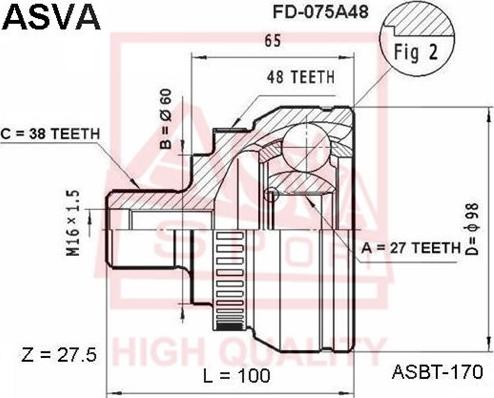 ASVA FD-075A48 - Jeu de joints, arbre de transmission cwaw.fr