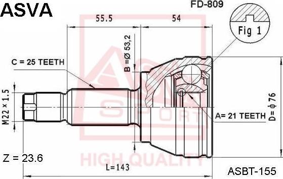 ASVA FD-809 - Jeu de joints, arbre de transmission cwaw.fr