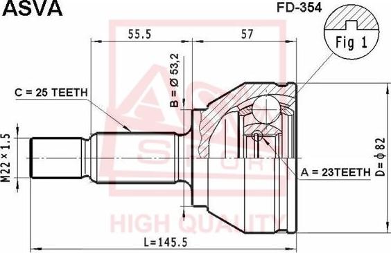 ASVA FD-354 - Jeu de joints, arbre de transmission cwaw.fr