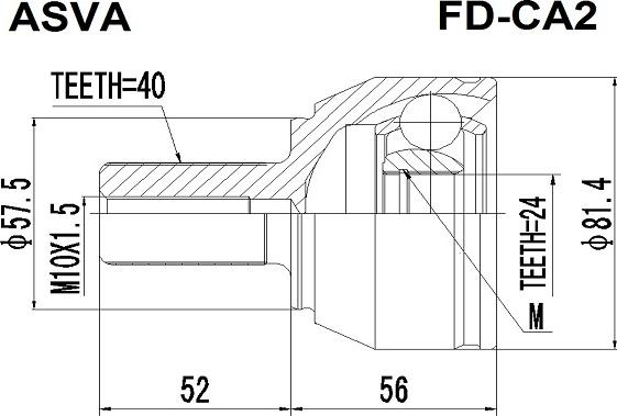 ASVA FD-CA2 - Jeu de joints, arbre de transmission cwaw.fr