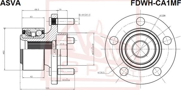 ASVA FDWH-CA1MF - Moyeu de roue cwaw.fr