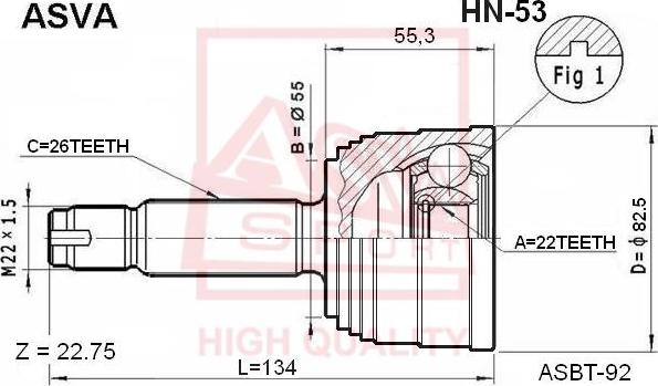 ASVA HN-53 - Jeu de joints, arbre de transmission cwaw.fr