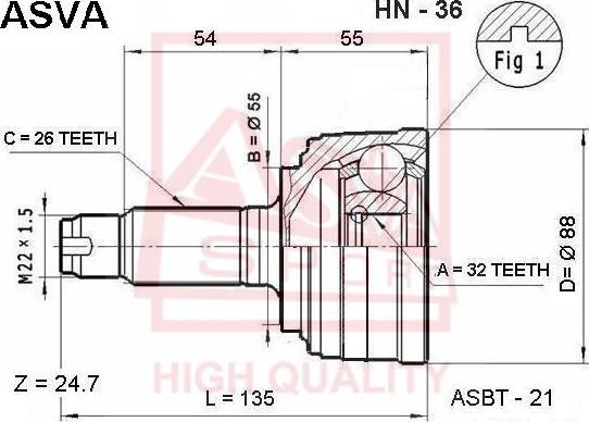 ASVA HN-36 - Jeu de joints, arbre de transmission cwaw.fr