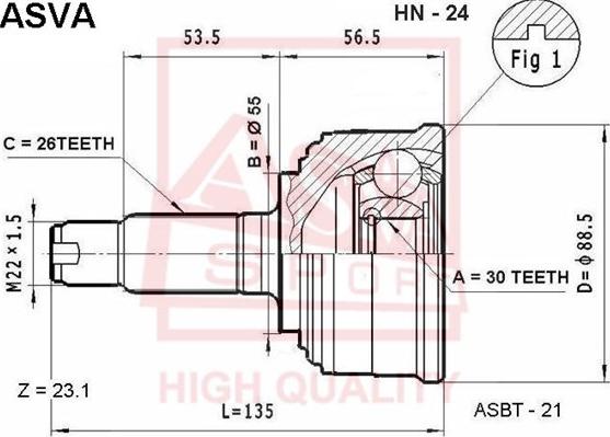 ASVA HN-24 - Jeu de joints, arbre de transmission cwaw.fr