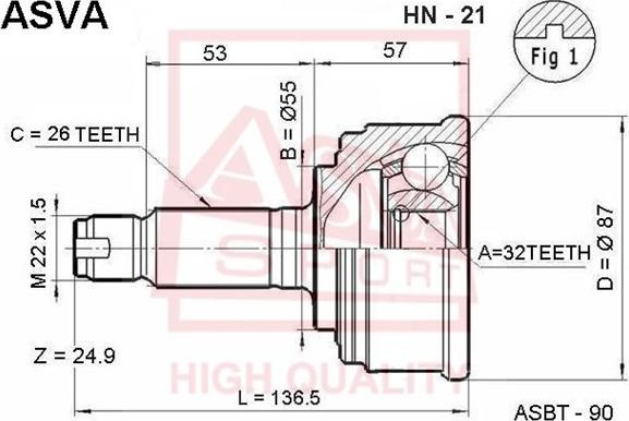 ASVA HN-21 - Jeu de joints, arbre de transmission cwaw.fr