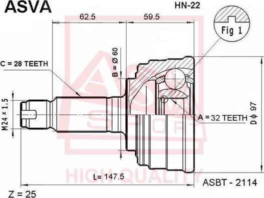 ASVA HN-22 - Jeu de joints, arbre de transmission cwaw.fr