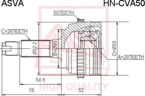 ASVA HN-CVA50 - Jeu de joints, arbre de transmission cwaw.fr