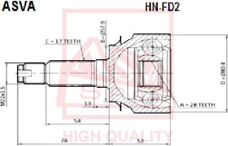 ASVA HN-FD2 - Jeu de joints, arbre de transmission cwaw.fr