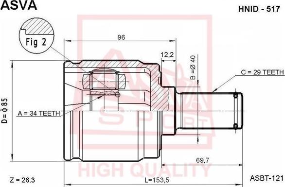 ASVA HNID-517 - Jeu de joints, arbre de transmission cwaw.fr