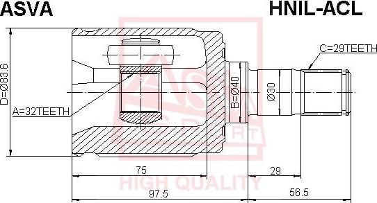 ASVA HNIL-ACL - Jeu de joints, arbre de transmission cwaw.fr