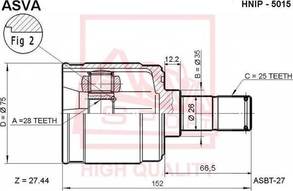 ASVA HNIP-5015 - Jeu de joints, arbre de transmission cwaw.fr