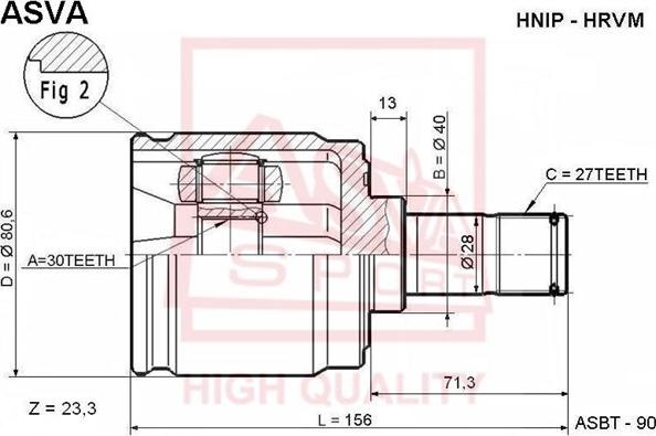 ASVA HNIP-HRVM - Jeu de joints, arbre de transmission cwaw.fr